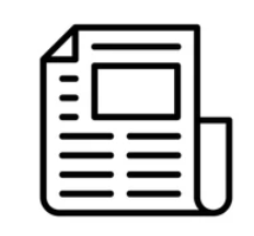 Newspaper icon representing a news article or page layout