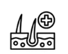 Industrial factory icon with two chimneys and a circular first-aid/medical cross symbol, conveying safety in an industrial setting.